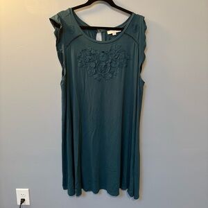 LOFT plus teal swing dress size 20/22